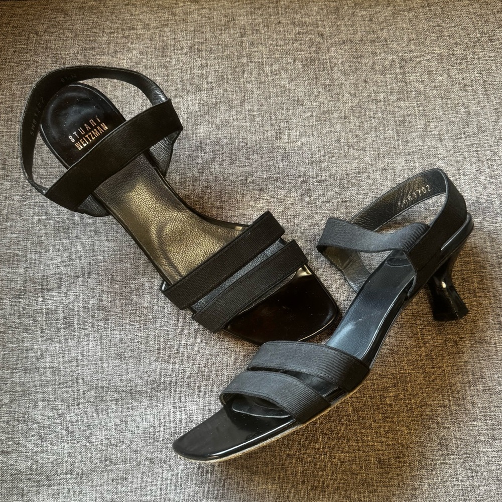 Stuart Weitzman Strappy Elastic Slingback Sandals 8.5N